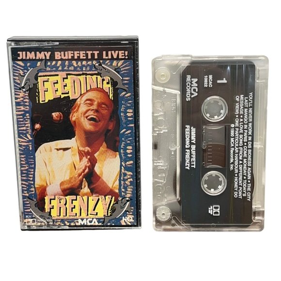 Jimmy Buffett Live! Feeding Frenzy Pop Cassette Tape 1990 - Picture 1 of 4